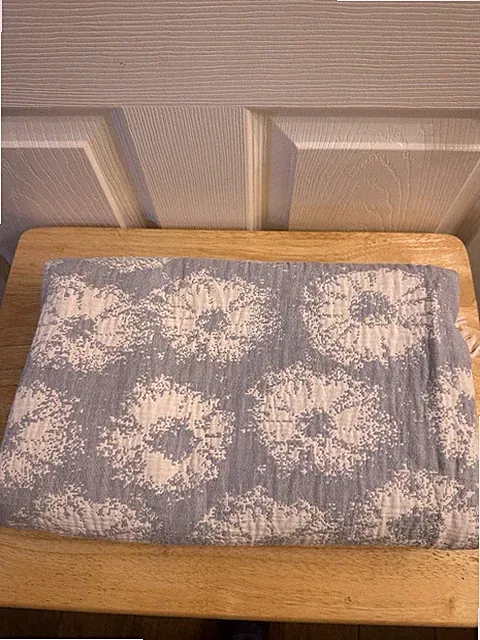 New The Company Store Blue White Tie Dye Fringed Throw Blanket