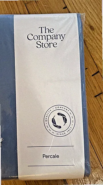 NEW The Company Store Cotton Percale 1pc Pillowcases, Standard 20x30 !Delft Blue