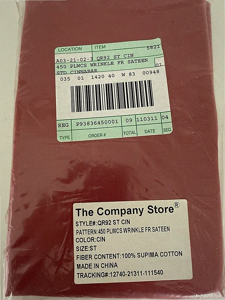 NEW The Company Store- Supima Cotton Standard Pillowcases- Sateen- Cinnabar Red