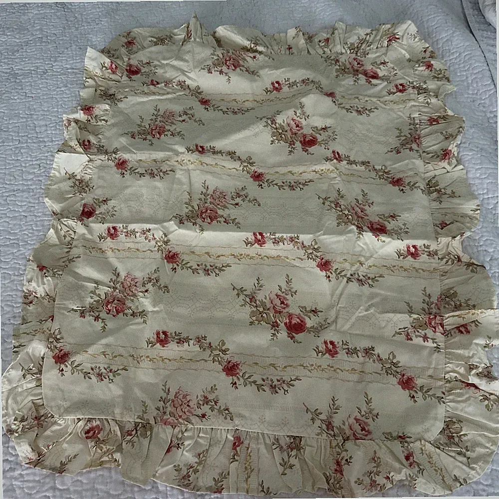 New The Company Store Yellow Ruffle Floral Standard Pillow Shams Cottage Chic