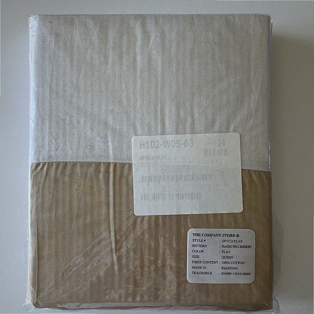 The Company Store Classic 14" Drop Bed Skirt Flax Queen 100% Cotton NEW