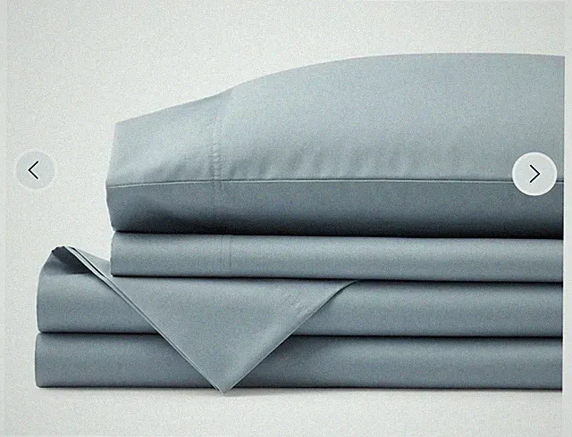 The Company Store Classic Smooth WF Sateen Bed Sheet Set - Queen Shale Blue