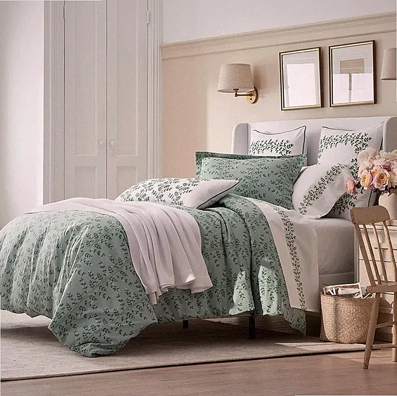 The Company store Climbing Vines Classic Cool Cotton Percale Duvet Cover