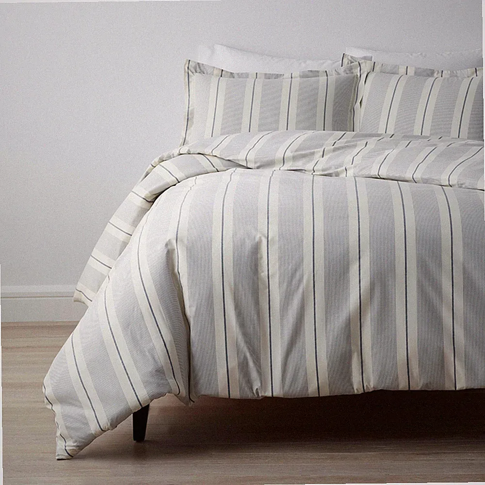 The Company Store Cotton Percale Duvet Cover Stripes Plaids Classic Cool Bedding