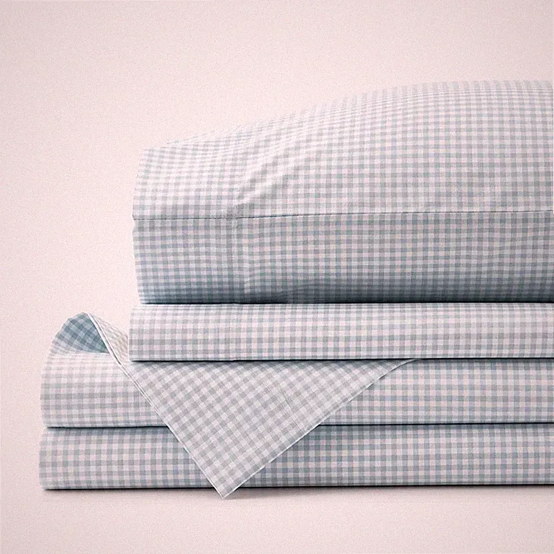 The Company store Ditsy Gingham Classic Cool Organic Cotton Percale Bed Sheet Se