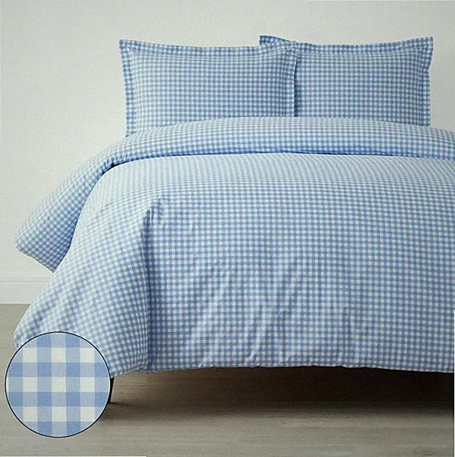 The Company Store Gingham Classic Cool Organic Cotton Percale Duvet Cover Set