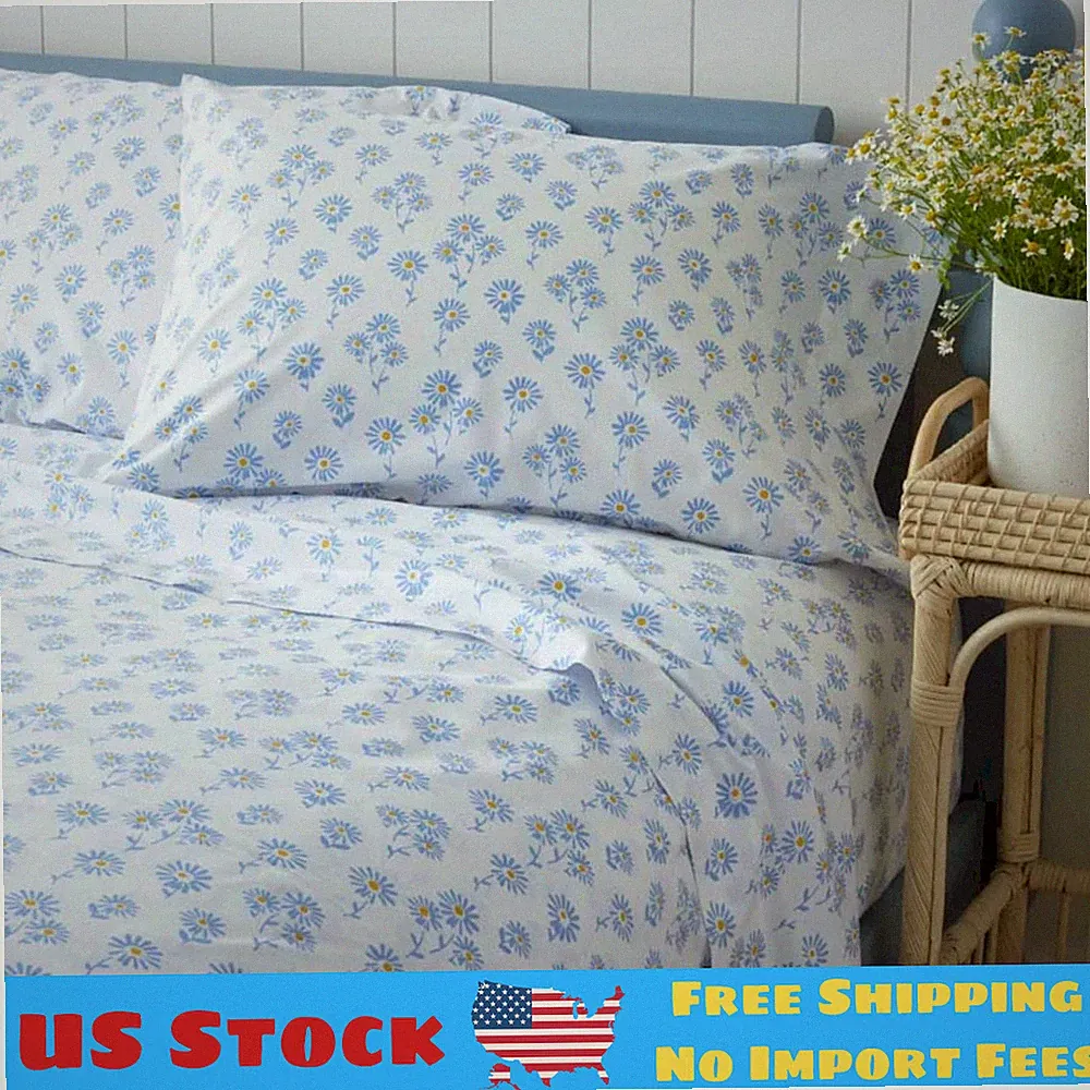 The Company Store Isadora Classic Cool Cotton Percale Bed Sheet Set - Flower