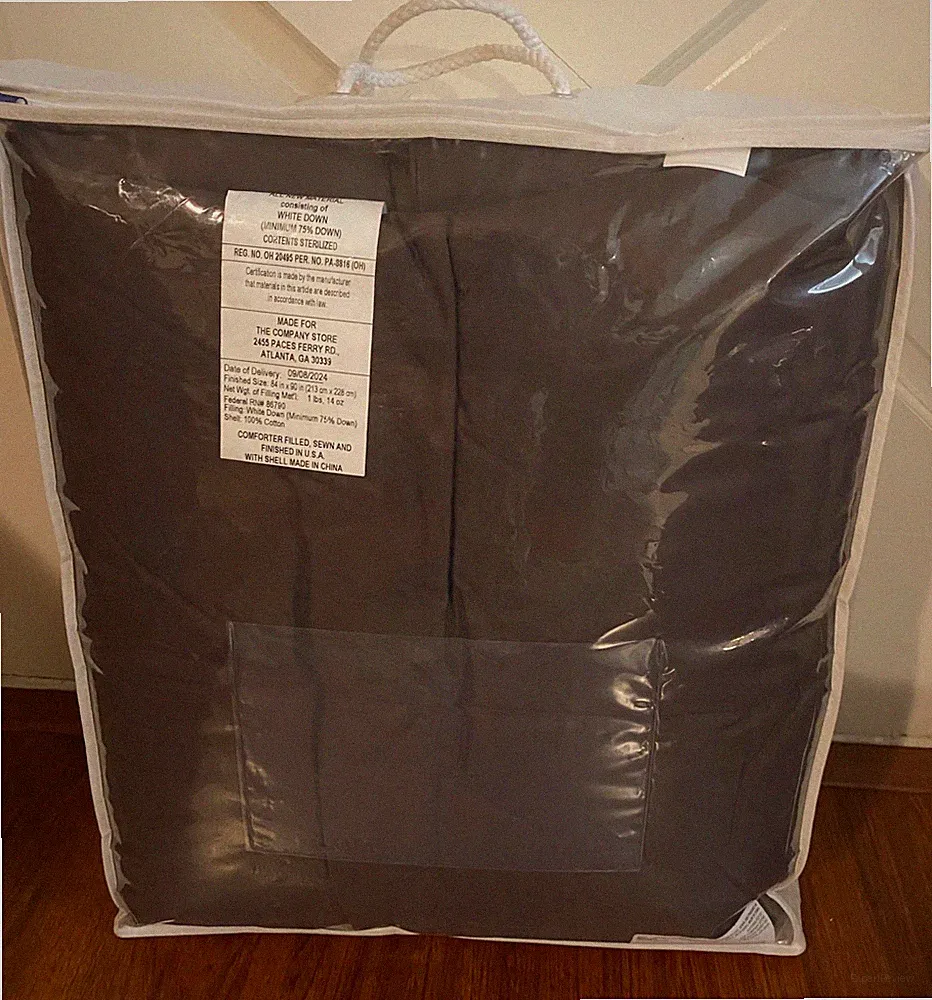 The Company Store Lacrosse Dark Brown RDS White Duck Down Medium Comforter Full