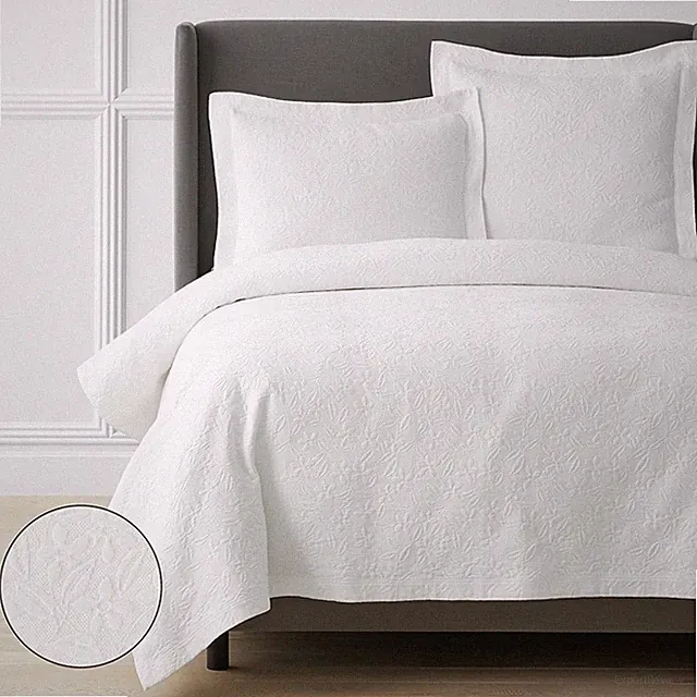 The company store Leaf Matelasse Coverlet|6064