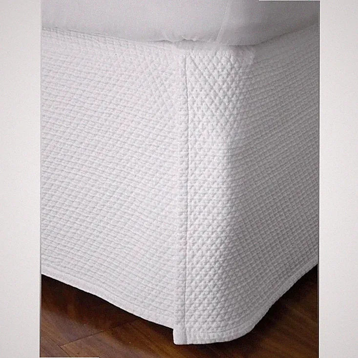The Company Store Madelyn Egyptian Cotton Matelasse Bed Skirt White Twin