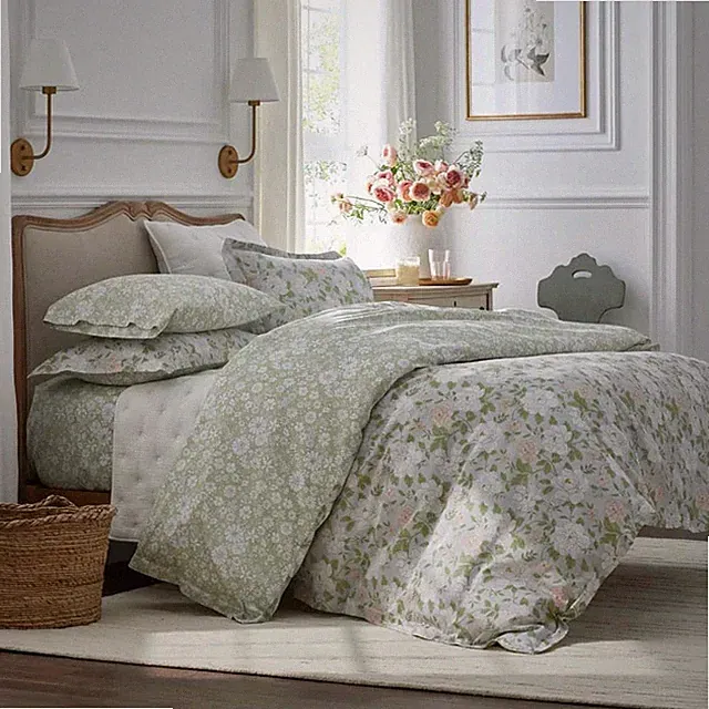 The Company Store Misty Meadow Cluster Reversible Smooth Sateen Duvet Cover