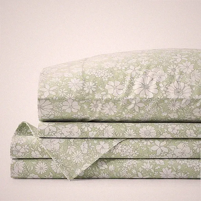 The Company Store Misty Meadow Floral Classic Smooth Sateen Bed Sheet Set