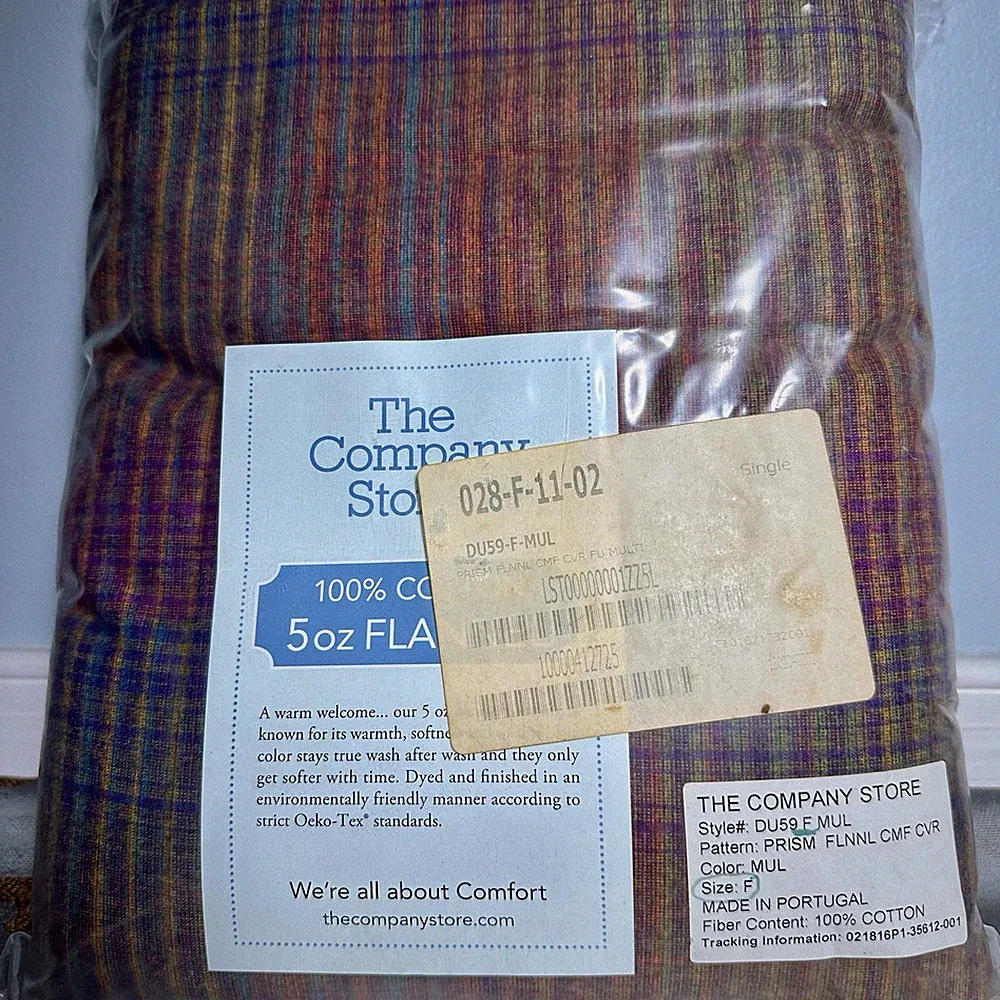 The Company Store “Prism” Full Sz 100% Portugese Cotton Flannel Comforter Cover
