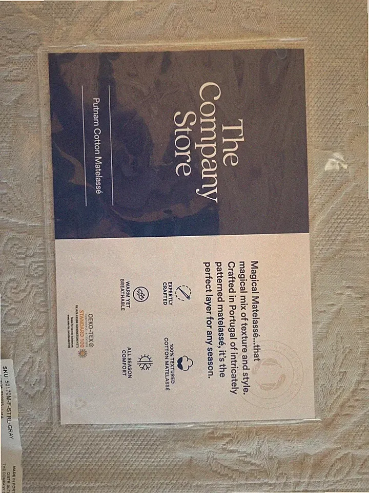 The Company Store Putnam Matelasse Sterling Gray Cotton Bedspread-Full