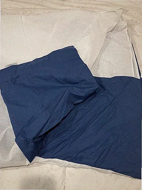 THE COMPANY STORE - Queen Bed Skirt - Navy - 14" Drop - New