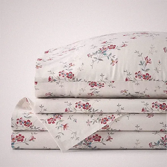 The Company Store Rupa Premium Smooth Sateen Bed Sheet Set - Cream Multi