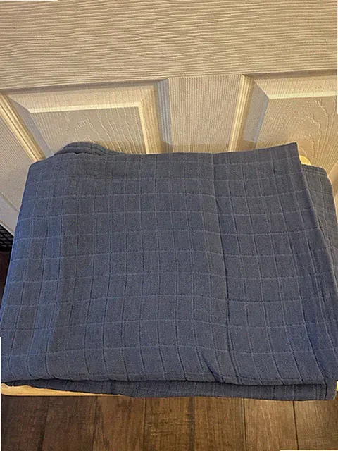 The Company Store Shoreline Blue Gossamer Throw Blanket 50x70