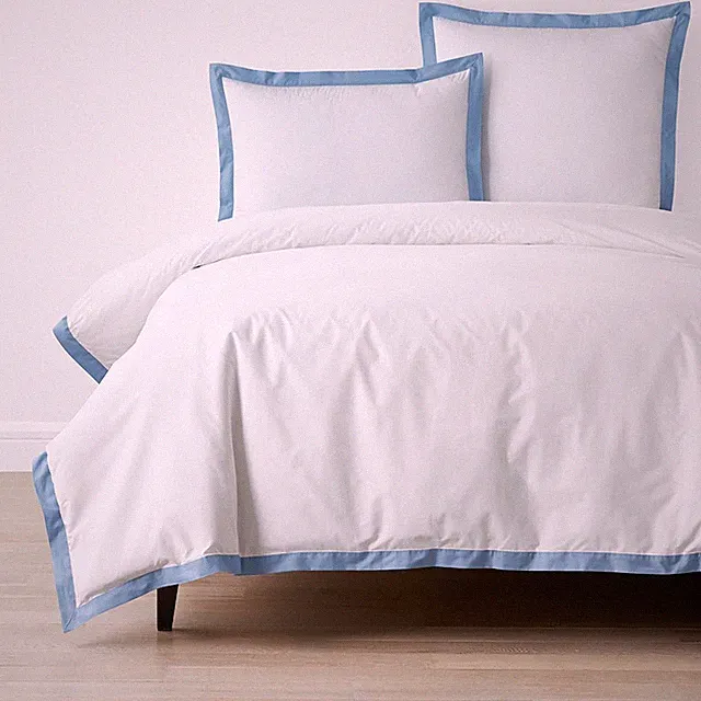 The company store Solid Border Classic Cool Cotton Percale Duvet Cover|6061