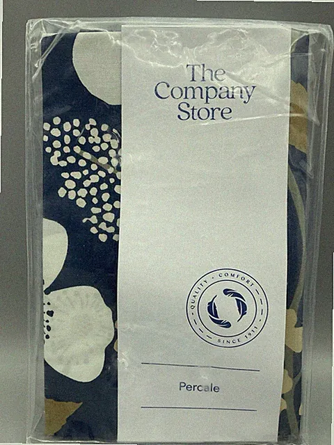 The Company Store Standard Adley Floral Navy Percale Pillow Case Brand New!