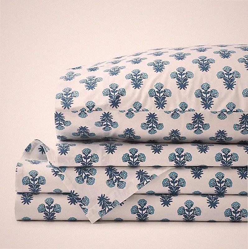 The Company Store Suhana Garment Washed Cotton Percale Bed Sheet Set