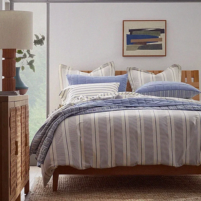 The Company Store Tailored Stripes and Plaids Classic Cool Cotton Percale Bed