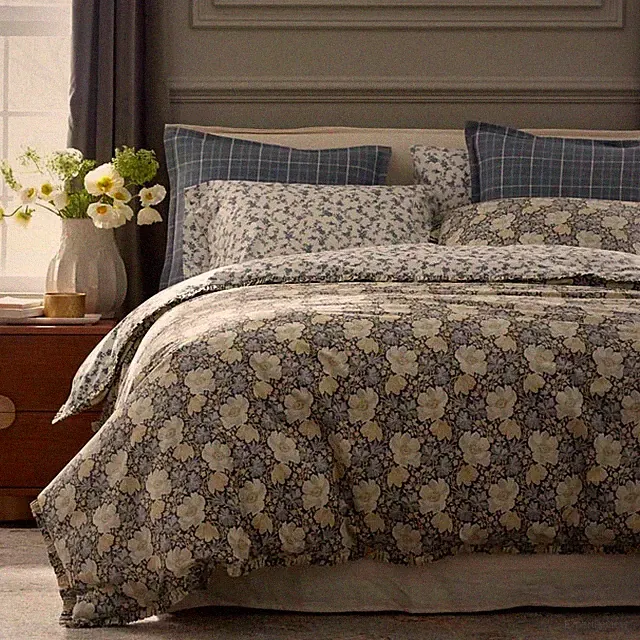The Company Store Tapestry Floral Reversible Cotton Percale Duvet Cover Set