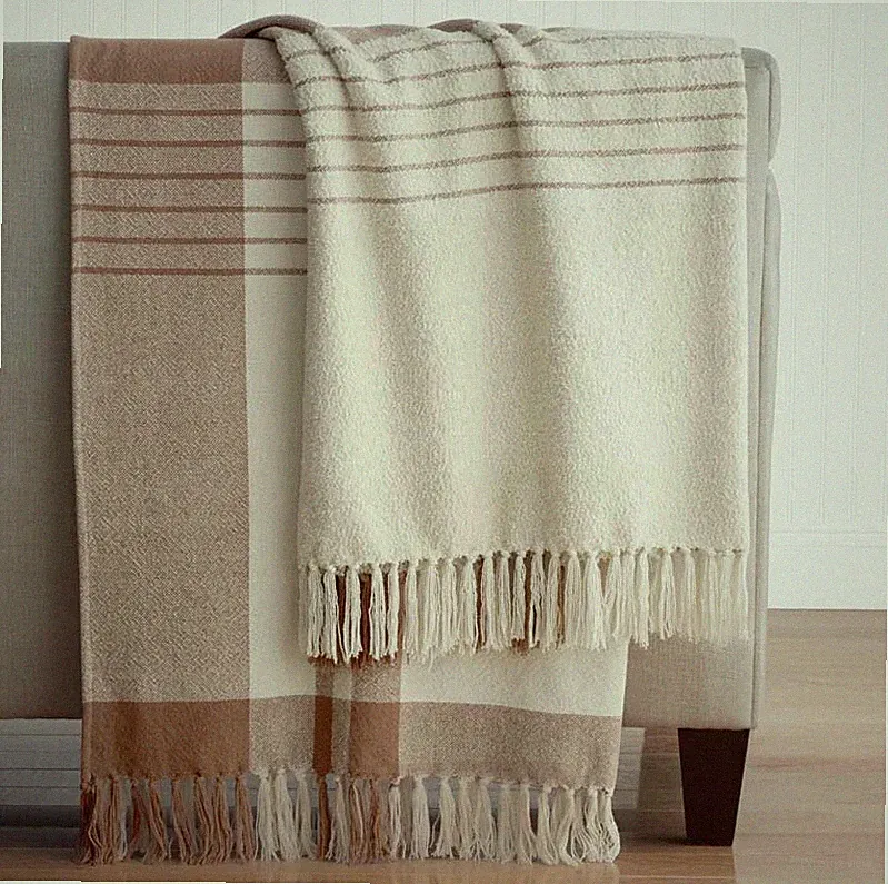 The Company Store Textured Boucle Throw - Clay