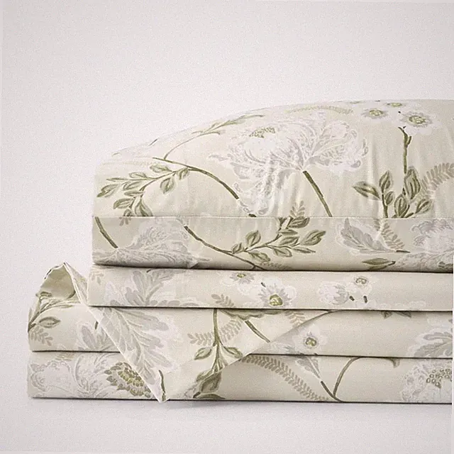 The Company Store Tranquil Blossom Premium Wrinkle-Free Sateen Bed Sheet Set