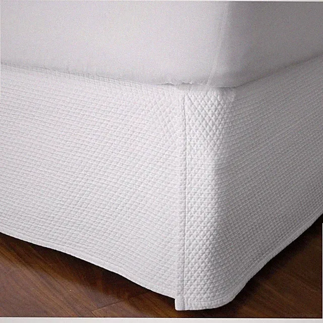 The Company Store Twin White Diamond Weave Cotton Bed Skirt 18" Drop New
